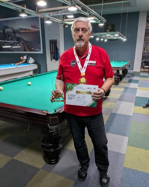 Temur Kakhidze – Five-Time Georgia Billiards Champion Among Veterans